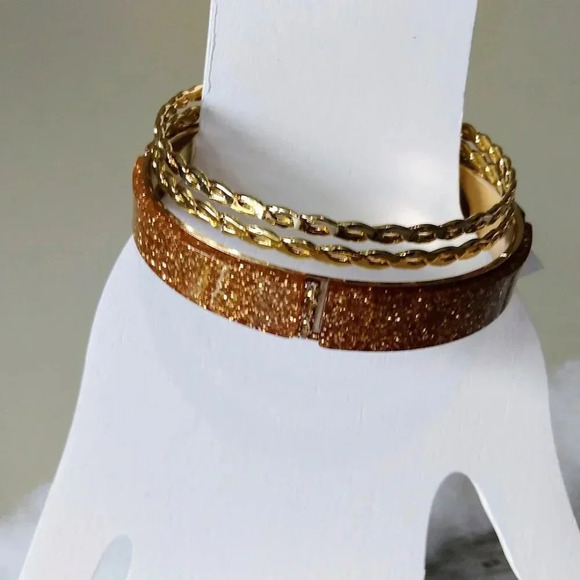 Gold Tone 3-Piece Bangle Set – G by Gennaro - Picture 2 of 4